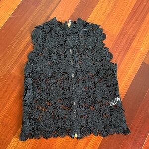 Elegant Black Lace Tank Top